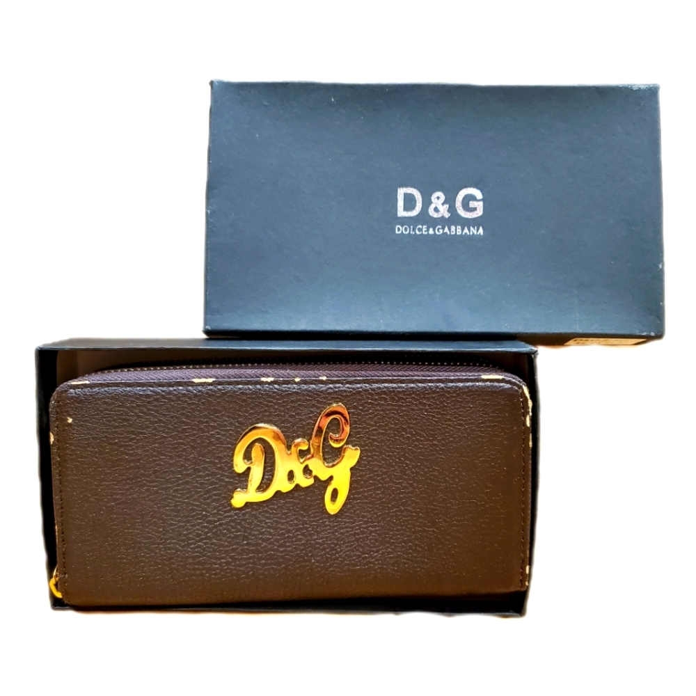 D & G NEW Vintage Brown Genuine Leather Wallet